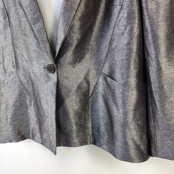 Calvin Klein Womens Blazer Jacket Size 14 1 Button Gray Lined Polyester Rayon - Picture 6 of 12